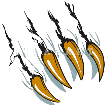 Mascot Clipart Image Of Animal Claws Tearing Ar39 Claw 03 Rq   Wildcat