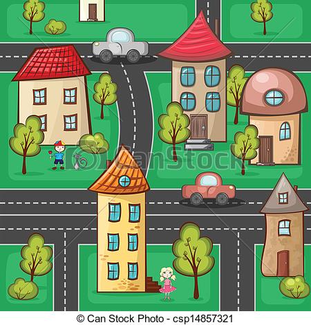 Neighborhood Map Clipart Suburbs And Houses Clip Art