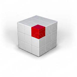 Puzzle Cube 2 Red Powerpoint Graphics