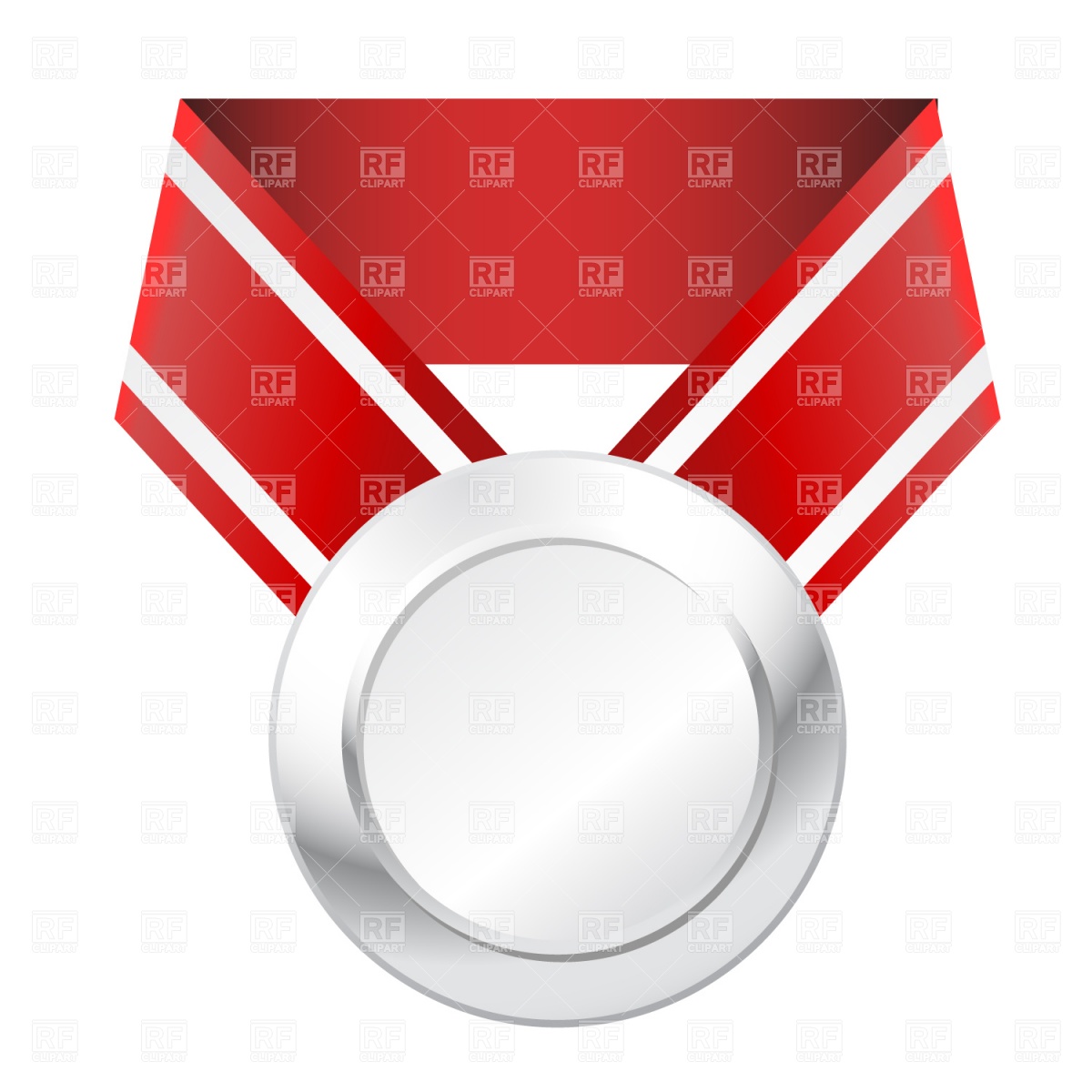 Silver Medal With Red Ribbon 1012 Signs Symbols Maps Download