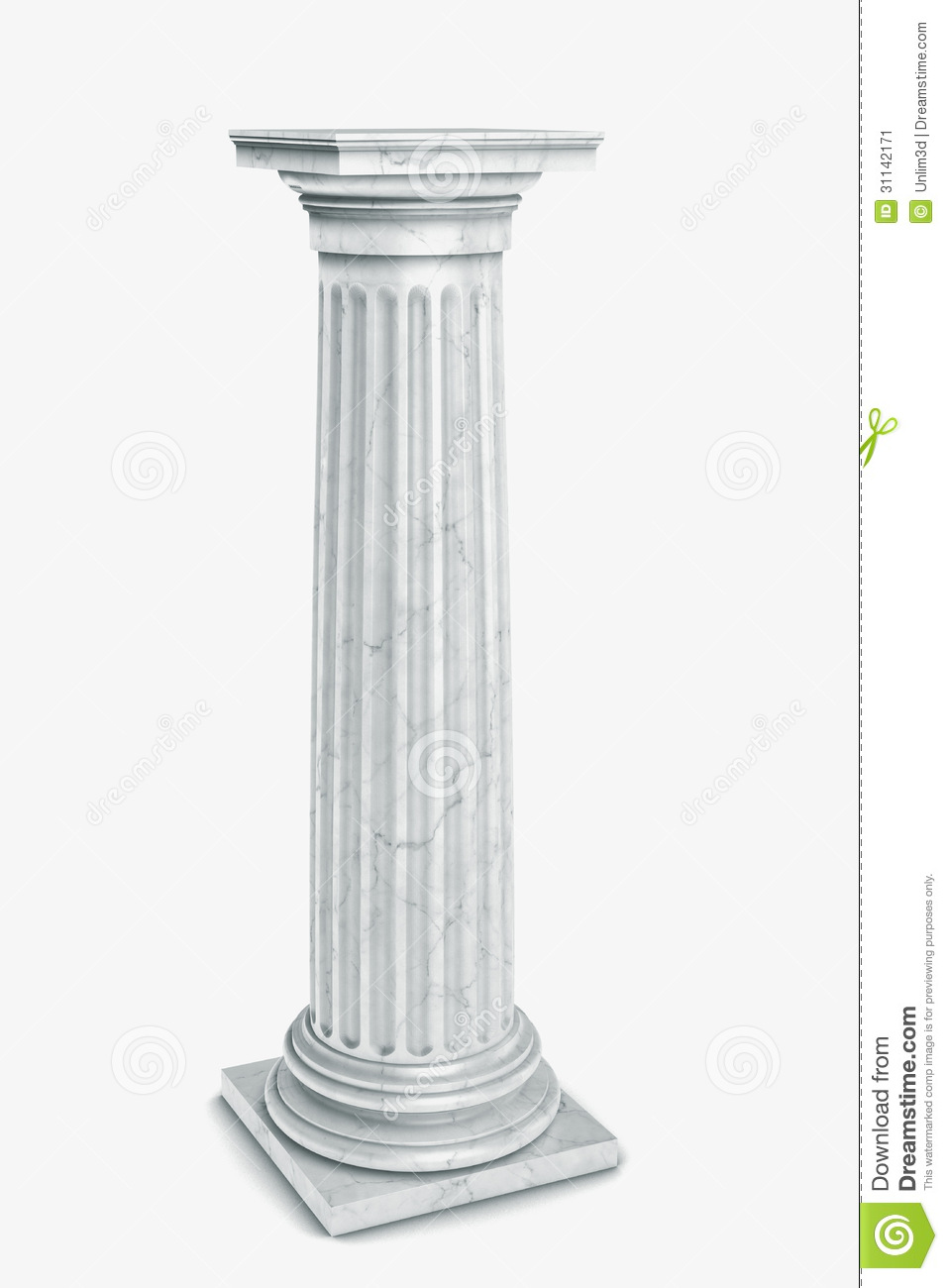 Single Greek Column Isolated On White  See My Other Works In Portfolio