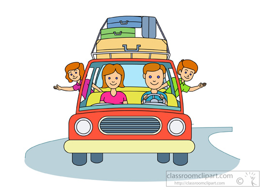 Summer   Family Summer Vacation Traveling In Car   Classroom Clipart