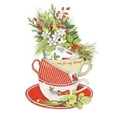 Tea Cups Will Holly   Christmas Clip Art   Pinterest