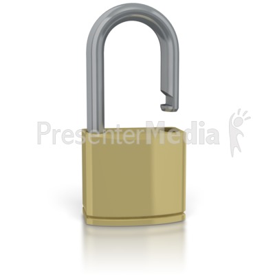 Unsecure Lock   Business And Finance   Great Clipart For Presentations    