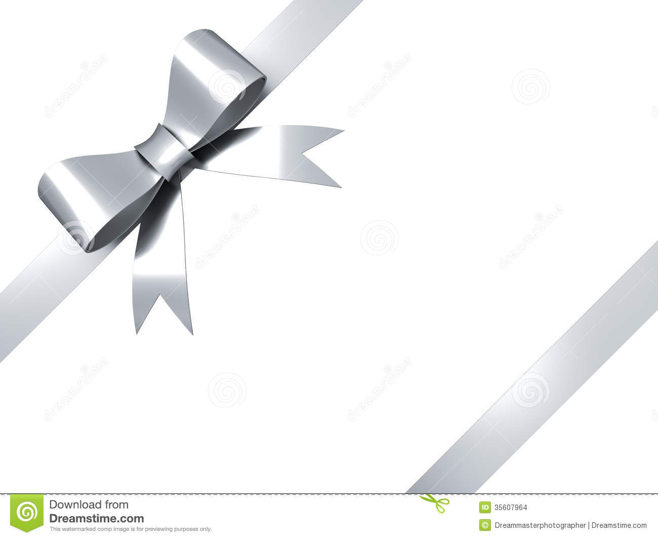 White Ribbon Bow Clipart Silver Ribbon Bow Isolated On