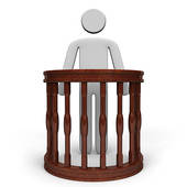 Witness Stand And Person Front View