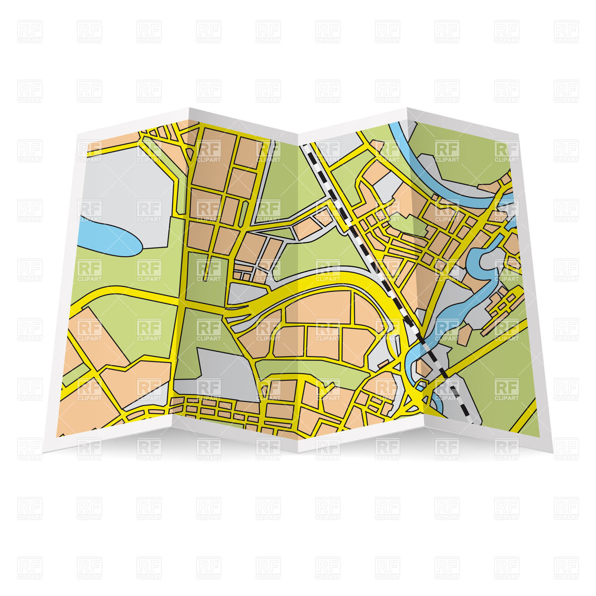 Abstract Folded Paper City Map 28501 Signs Symbols Maps Download    