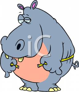 An Overweight Hippo   Royalty Free Clipart Picture