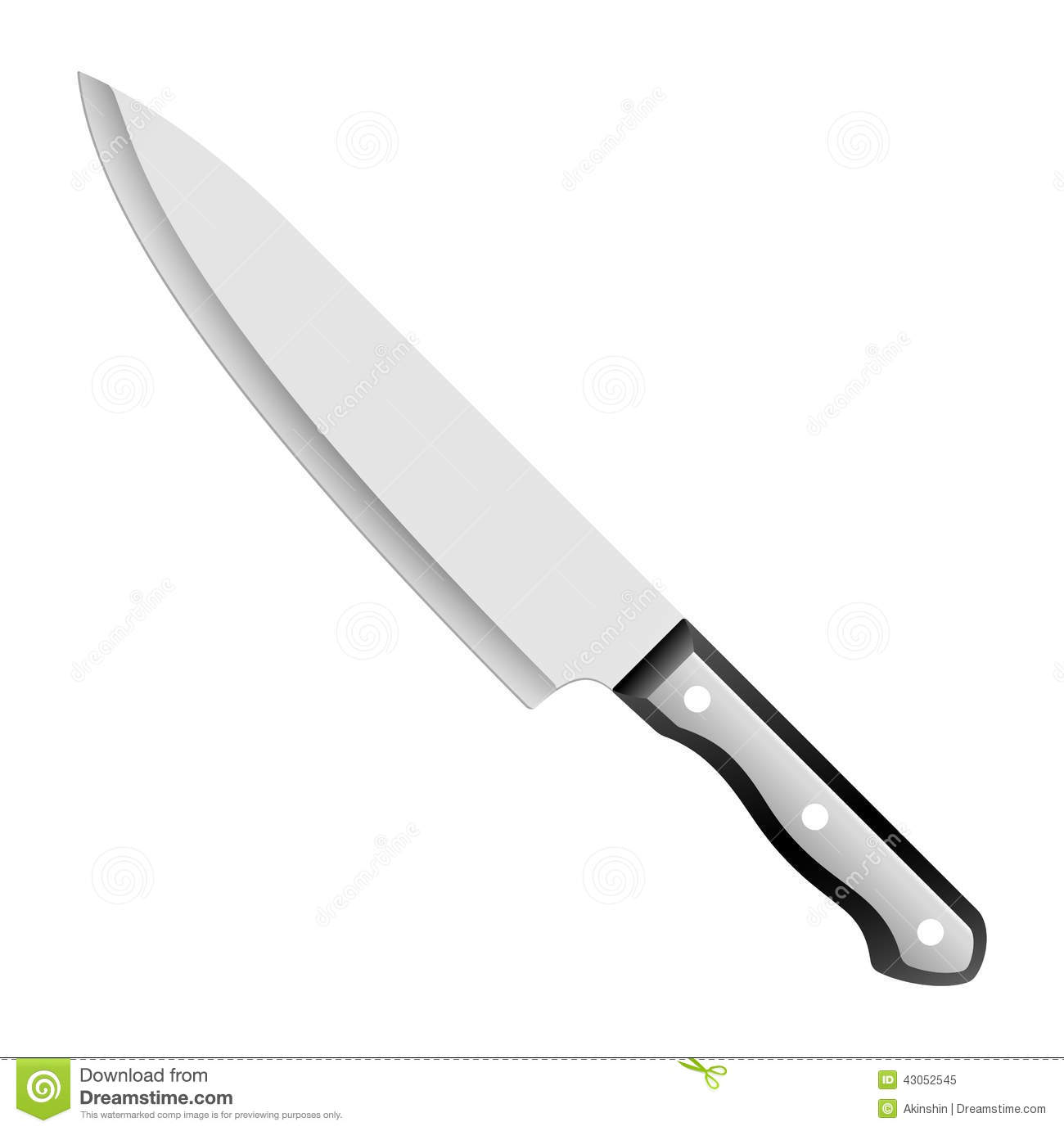 Chef Knife Clipart Kitchen Knife On A White