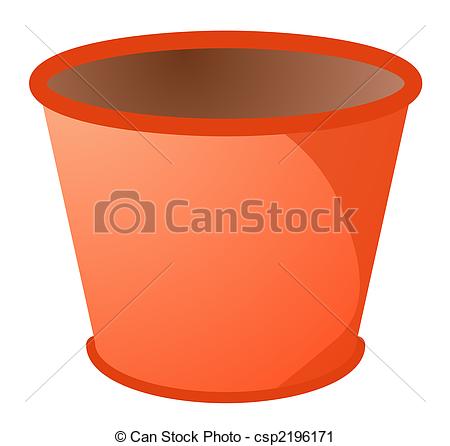 Clipart Of Red Plastic Bucket Isolate On A White Background Csp2196171