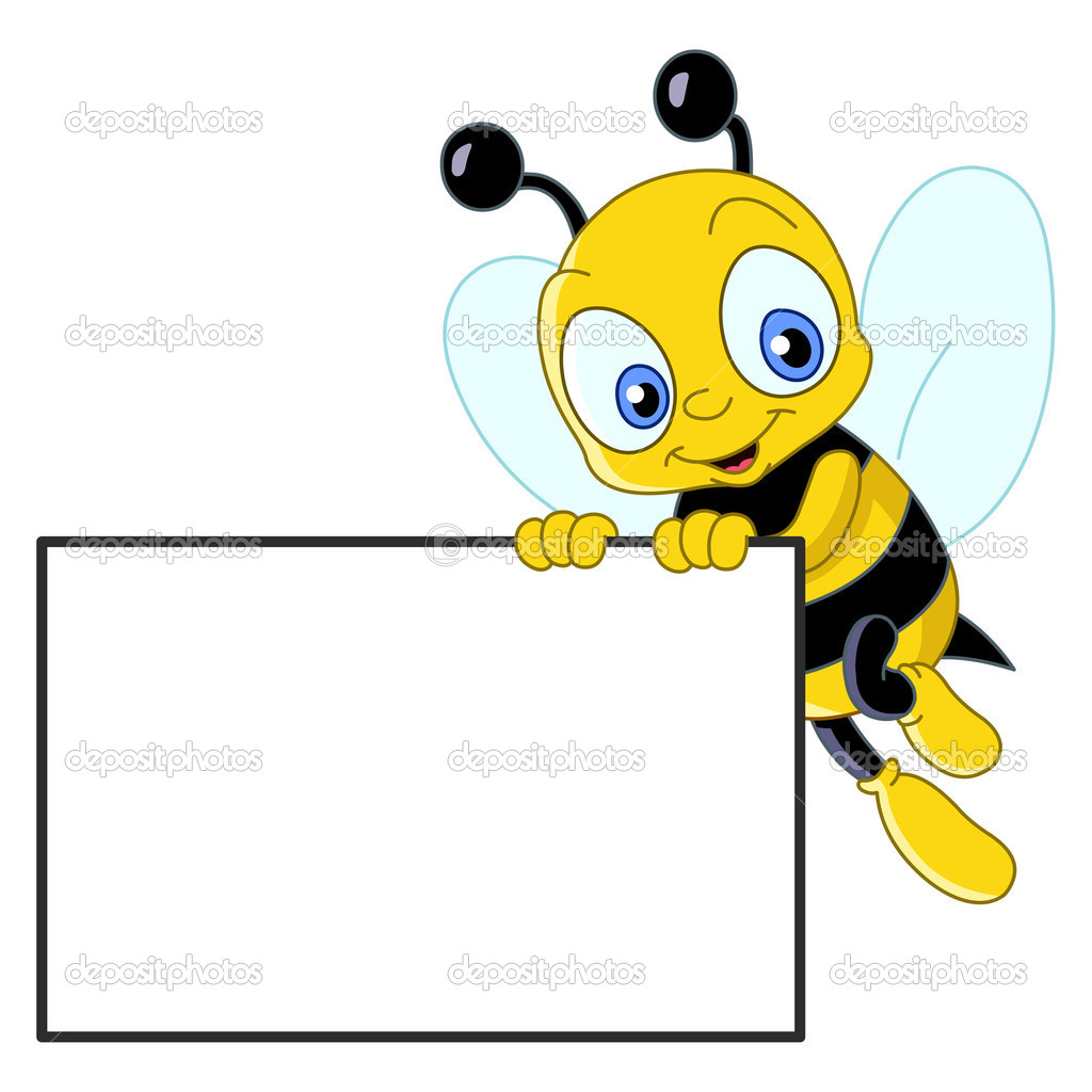 Cute Bee With Sign   Stock Vector   Yayayoyo  5239367