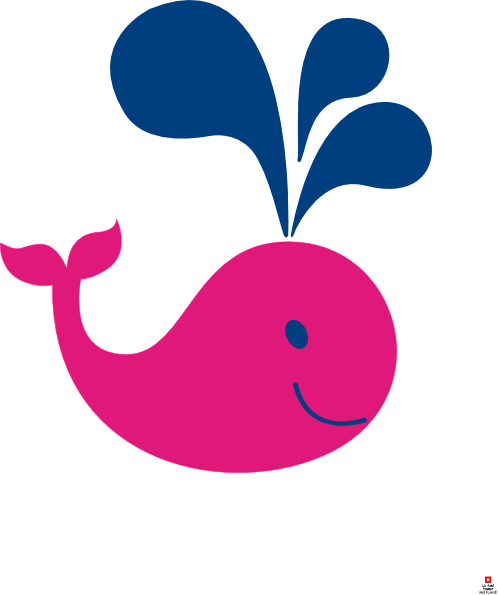 Cute Pink And Navy Whale Clip Art At Clker Com   Vector Clip Art