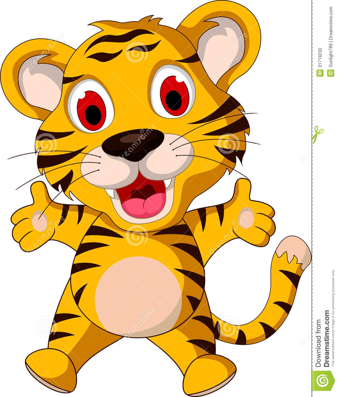 Cute Tiger Clipart Black And White   Clipart Panda   Free Clipart    
