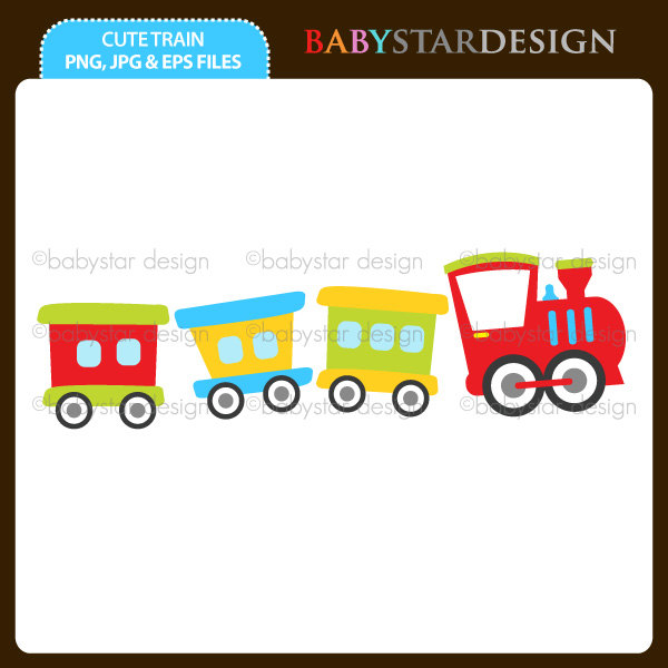 Cute Train Clipart Single Instant Download By Babystardesign