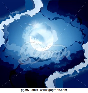 Drawing   Dark Blue Night Sky And The Moon  Clipart Drawing Gg59708001