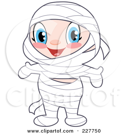 Free  Rf  Clipart Illustration Of A Cute Kid Dressed As A Mummy