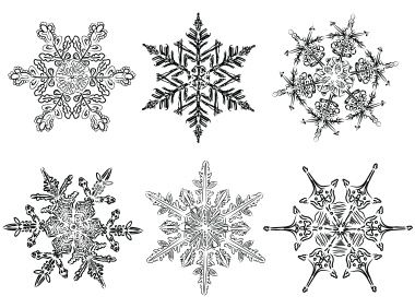 Hand Drawn Snowflakes Clipart   Ink Like Inspiration   Pinterest