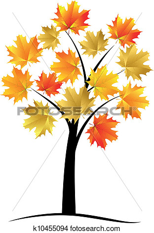 Maple Tree Autumn Leaf View Large Clip Art Graphic