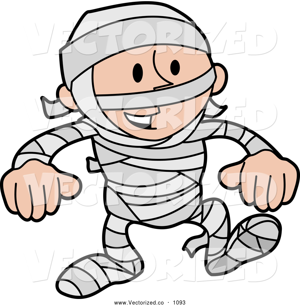 Preview  Royalty Free Clipart Of A Grinning Laughing Boy In A Mummy