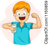 Strong Boy Clipart Red Haired Boy Flexing And
