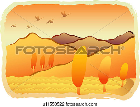 Clip Art Of Rice Field Scene Cloud Sky Mountain Field Landscape