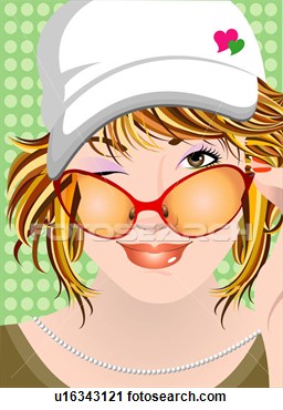 Clipart   View Of A Woman Winking   Fotosearch   Search Clipart    