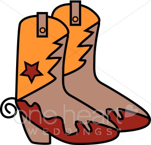Country Cowboy Boots   Western Wedding Clipart
