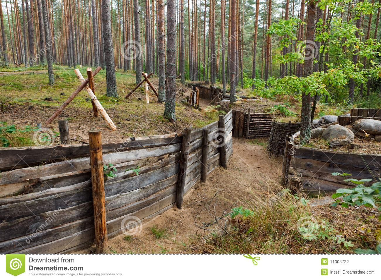 Defensive Trench In Forest Stock Photography   Image  11308722