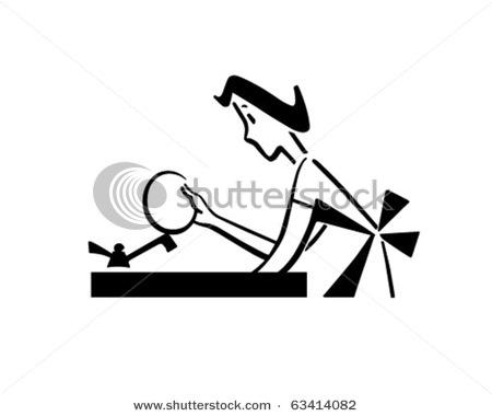 Dish Washing Woman Mom Mother Or Wife   Retro Clipart Illustration