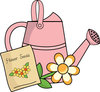 Flowers Clipart Image  Clipart Illustration Of A Watering Can A Daisy