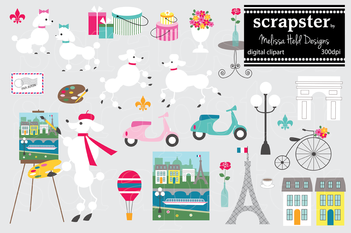 French Poodle Clipart   Illustrations On Creative Market