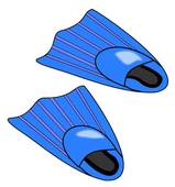 Pair Of Blue Flippers   Royalty Free Clip Art