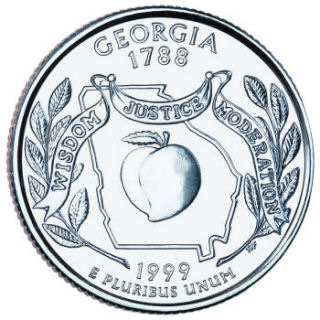 Reverse Coin Side  Tails  Of The Georgia Quarter 