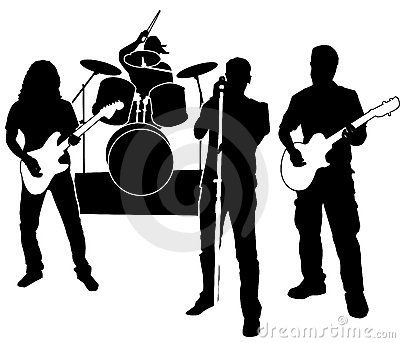 Rock Band Vector Silhouette Stock Images   Image  9086204