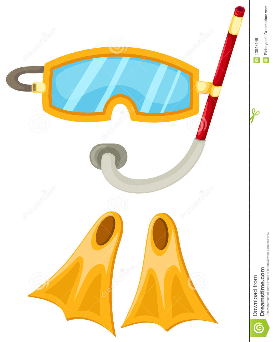 Snorkeling Equipment And Flippers Royalty Free Stock Images   Image    