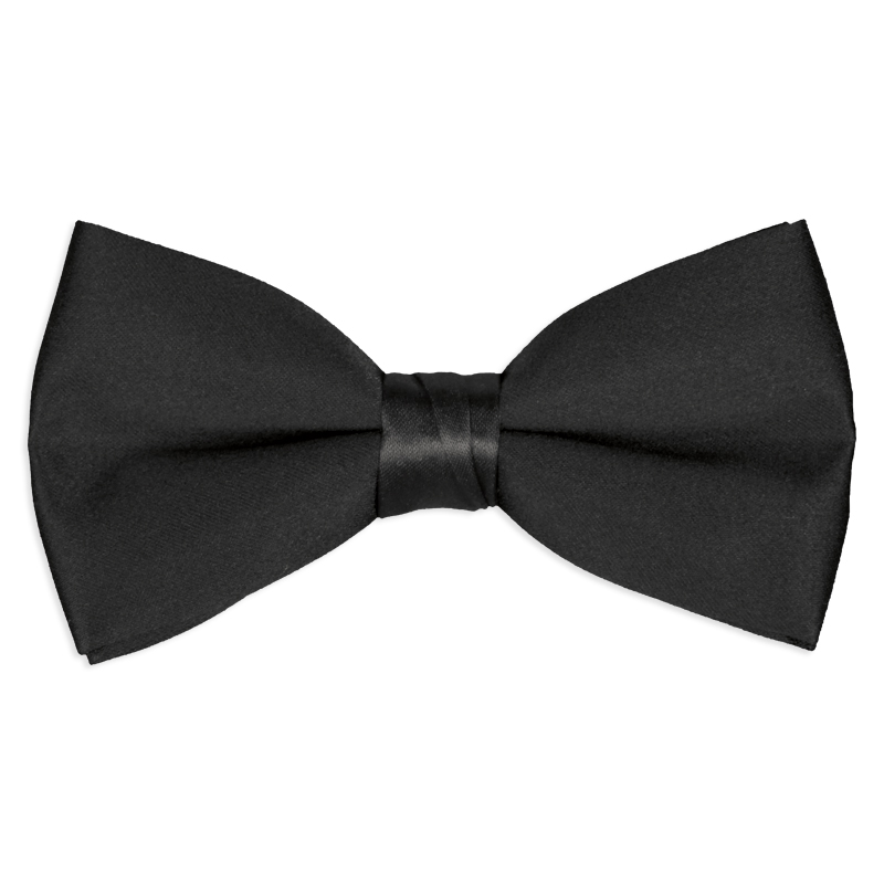 Standard Black Satin Bow Tie In Mens