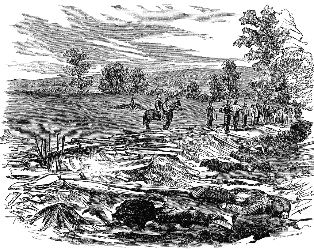 Sunken Road At Battle Of Antietam   Clipart Etc
