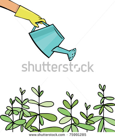 Watering Seeds Clipart Watering Young Plants