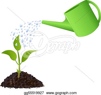Young Plant With Watering Can  Vector Clipart Gg55519927   Gograph