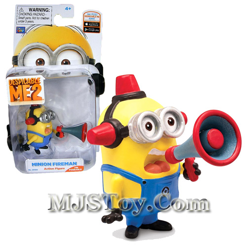 Action Figure   Minion Fireman  2 With Siren Hat And Megaphone