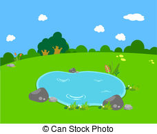 And Stock Art  7985 Pond Illustration And Vector Eps Clipart