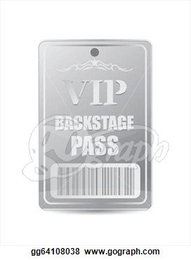 Backstage Pass Vip Illustration Design Over White  Clipart Drawing