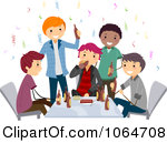 Clipart Bachelor Party Guys Drinking Royalty Free Vector Illustration