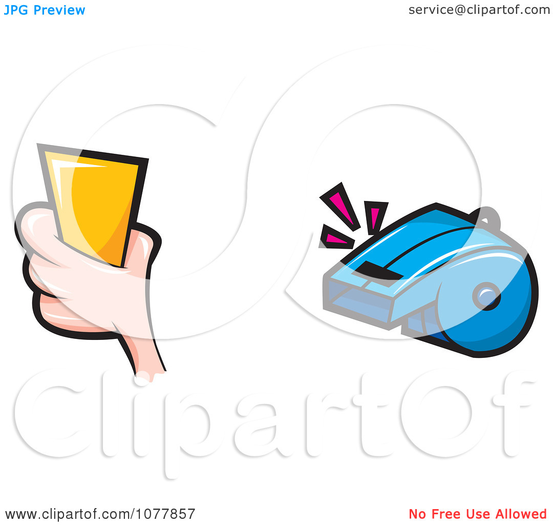 Clipart Soccer Referee And Whistle   Royalty Free Vector Illustration