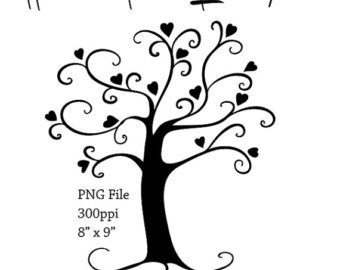 Clipart Tree Clip Art Hearts   Tree Clipart Silhouette Whimsical