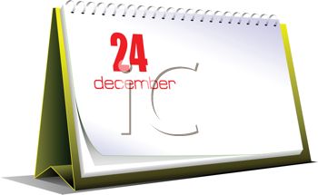 Desk Calendar On December 24 Christmas Eve   Royalty Free Clip Art