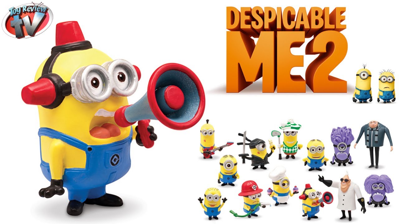 Despicable Me 2 Minion Fireman Action Figure Toy Review Thinkway Toys    