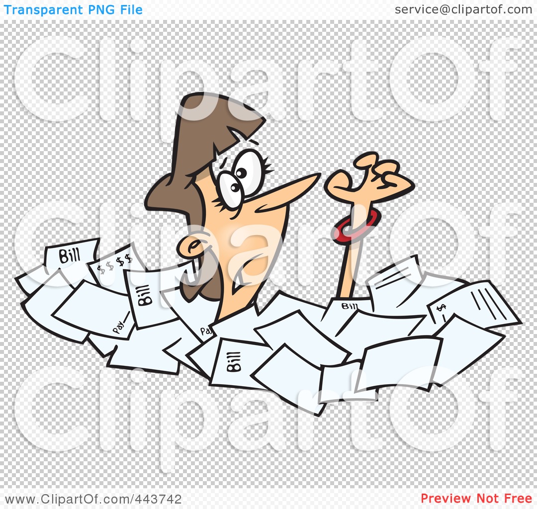 Drowning Woman Cartoon Drowning In Papers