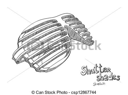 Eps Vector Of Shutter Shades   Sketch Stylized Shutter Shades On White