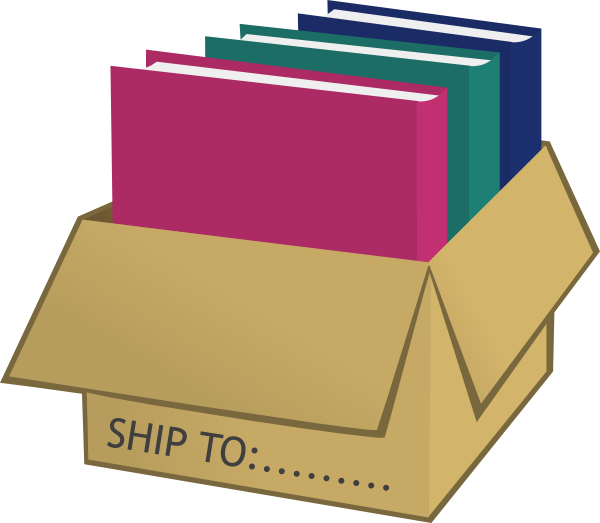 Folders In Shipping Box Clip Art